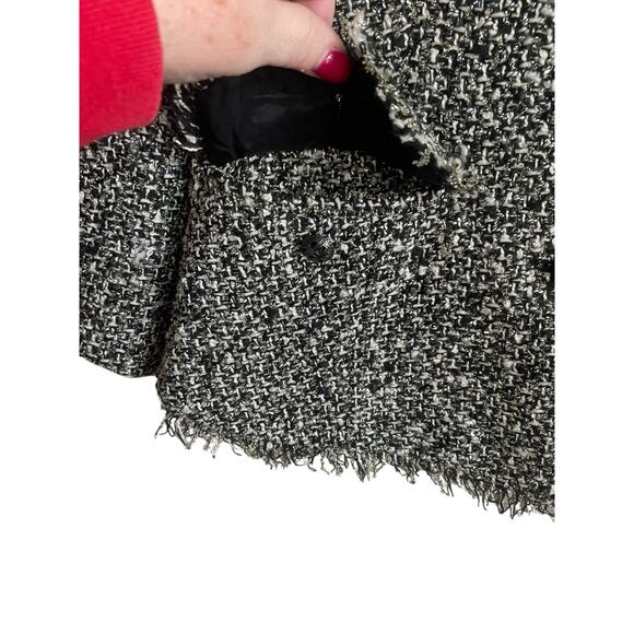 Peter Nygard‎ Women Jacket 12P Black Tweed Fringe Trim Metallic Thread Old Money - Picture 11 of 16